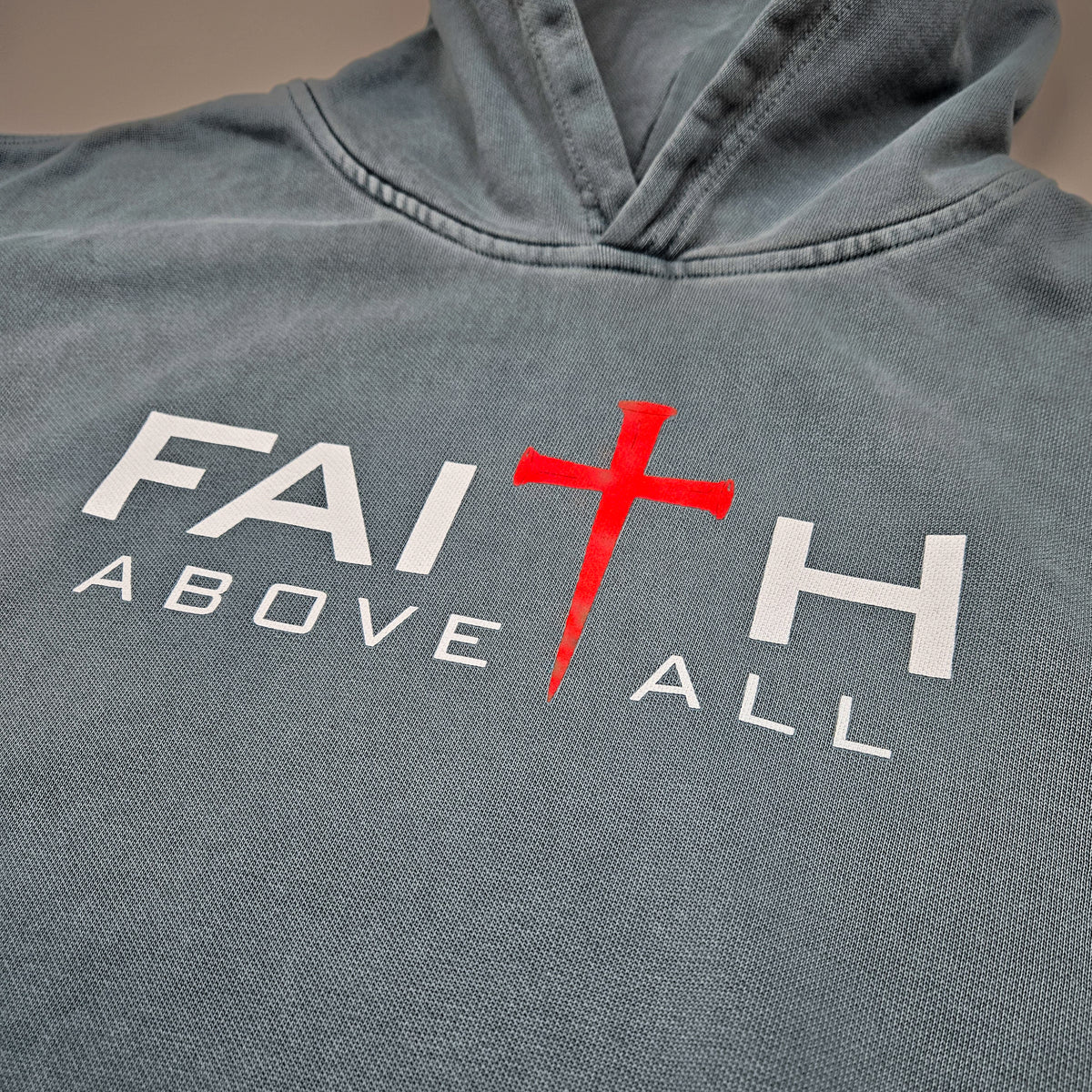 Faith Above All Premium Heavyweight Hoodie