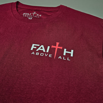 Faith Above All Red Cross Logo Tee - Multiple Colors