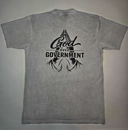 God Over Government Tee - Premium Heavyweight Vintage Wash