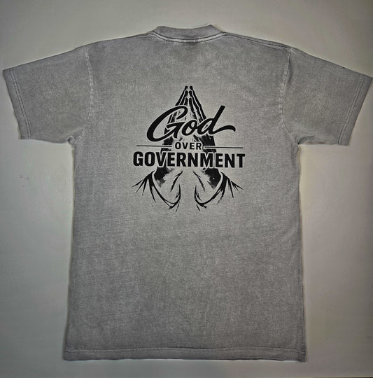 God Over Government Tee - Premium Heavyweight Vintage Wash