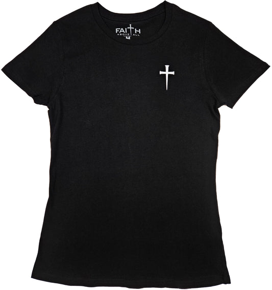 Womens Faith Above All Back Print Tee